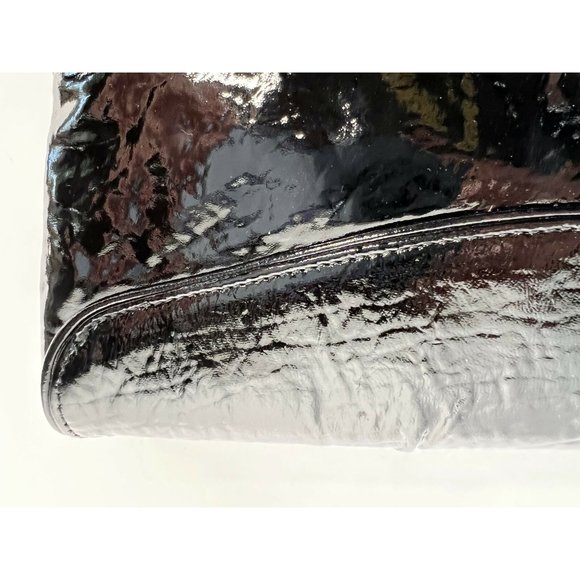 Lauren Merkin Womens Clutch Handbag Black Leather Snap Button M - Picture 5 of 12